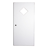 Elixir 200 Series Exterior Out Swing Door White/ Brown w/ 10 x 10 Diamond Window 
